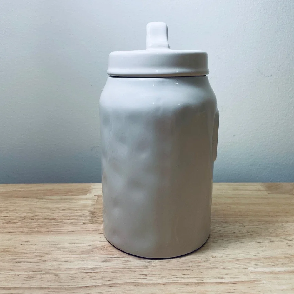 Rae Dunn Good Dog Ceramic Pet Treat Canister White Bone Stoneware Jar with Lid